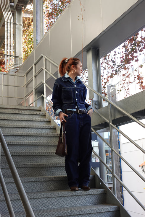 ホワイトボタンデニムJK